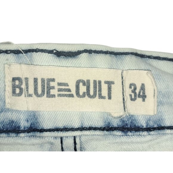 Blue Cult Jeans Womens 34 Light Wash Distressed Stretch Denim - Picture 6 of 8